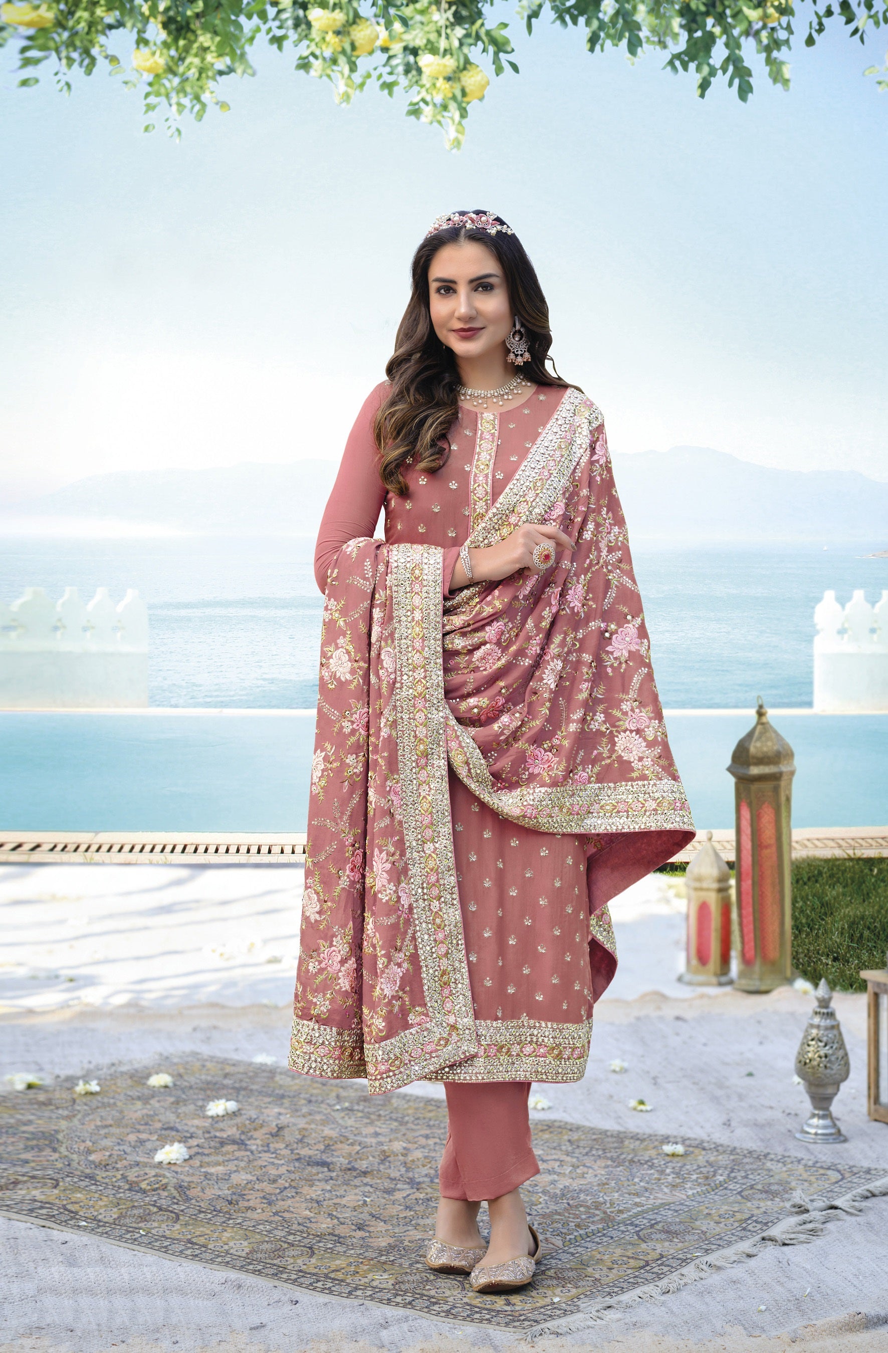 Banarasi Cotton Silk Unstitched Salwar Suit Fabric - Yellow and Gold –  Phulari